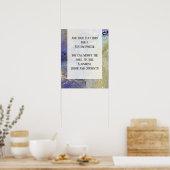 Blauwe, Paarse en goudkleurige alcoholinkt Poster (Keuken)