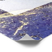 Blauwe, Paarse en goudkleurige alcoholinkt Poster (Hoek)