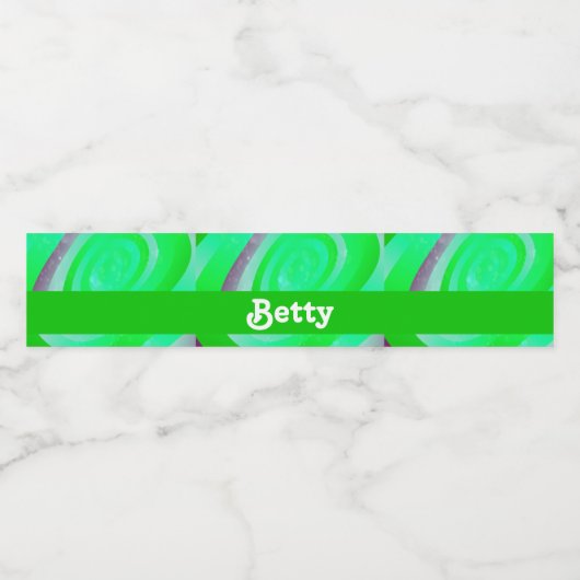 Blauwe, paarse en groene gradiëntcirkels waterfles etiket (Enkel label)