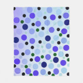 Blauwe Paarse en groene stippen, Fleece Deken (Voorkant)