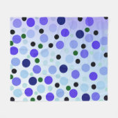Blauwe Paarse en groene stippen, Fleece Deken (Voorkant (Horizontaal))