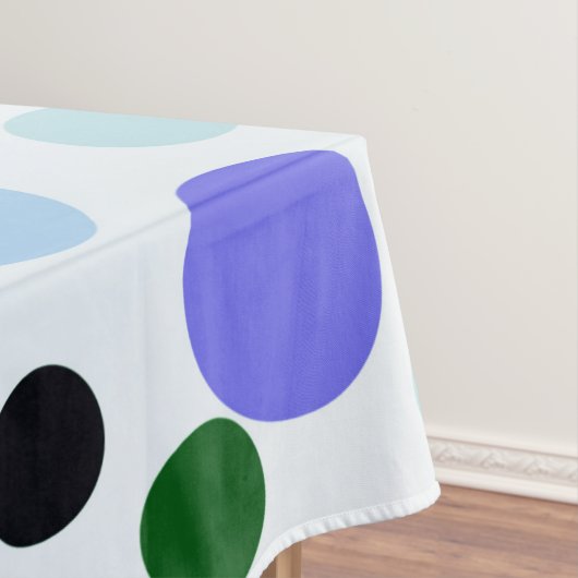 Blauwe Paarse en groene stippen, Tafelkleed (Voorbeeld)