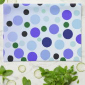 Blauwe Paarse en groene stippen, Theedoek (Gevouwen)