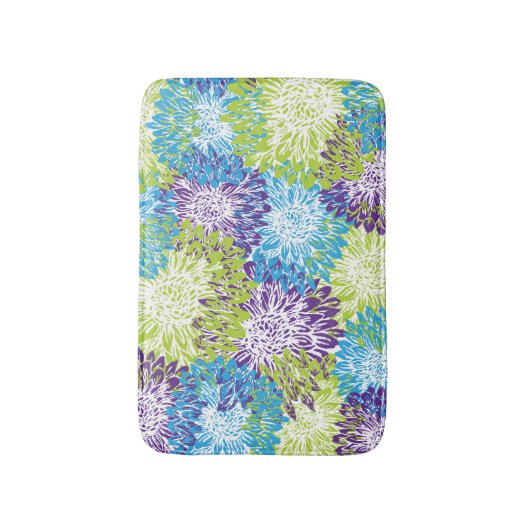 Blauwe, Paarse en kalkgroene tandwielen Badmat (Voorkant Verticaal)