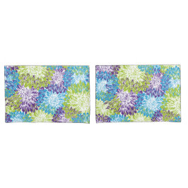 Blauwe, Paarse en kalkgroene tandwielen Kussensloop