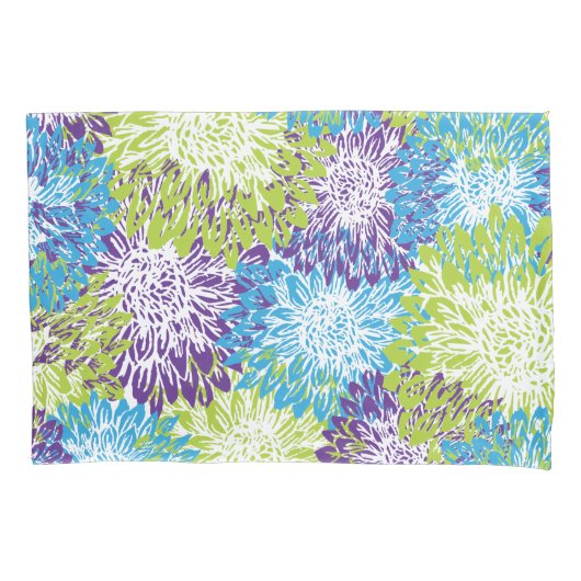 Blauwe, Paarse en kalkgroene tandwielen Kussensloop (Voorkant-Links)