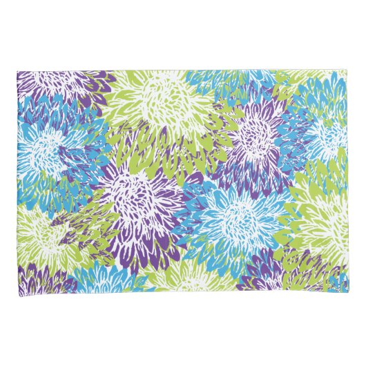 Blauwe, Paarse en kalkgroene tandwielen Kussensloop (Voorkant-Rechts)