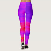 Blauwe, Paarse en magenta Waterverf penseelstreken Leggings (Achterkant)