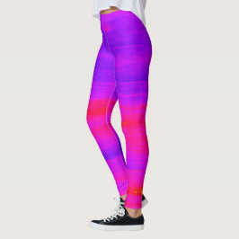 Blauwe, Paarse en magenta Waterverf penseelstreken Leggings