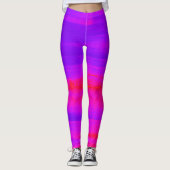 Blauwe, Paarse en magenta Waterverf penseelstreken Leggings (Voorkant)