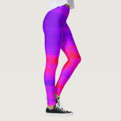Blauwe, Paarse en magenta Waterverf penseelstreken Leggings (Rechts)