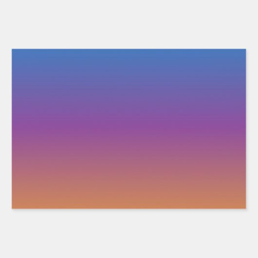 Blauwe, Paarse en Oranje gradiënt Inpakpapier Vel (Voorkant)