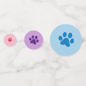 Blauwe, Paarse en rode pootafdruk Confetti (Voorkanten)