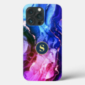 Blauwe, Paarse en Rode Violet Vloeibare inkt, Mono Case-Mate iPhone Case (Achterkant)