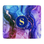 Blauwe, Paarse en Rode Violet Vloeibare inkt, Mono Snijplank (Voorkant)