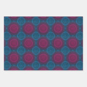 Blauwe Paarse en roze cirkel Mandala Inpakpapier Vel (Voorkant 3)