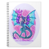Blauwe paarse en roze draak, vuur ademhalen notitieboek (Voorkant)