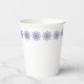 Blauwe, paarse en roze trappen papieren bekers (Achterkant)