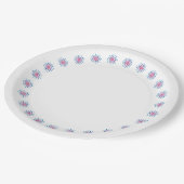 Blauwe, paarse en roze trappen papieren bordje (Gekanteld)