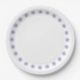 Blauwe, paarse en roze trappen papieren bordje