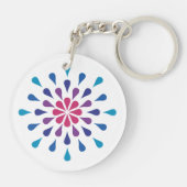 Blauwe, paarse en roze trappen sleutelhanger (Achterkant)