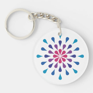 Blauwe, paarse en roze trappen sleutelhanger