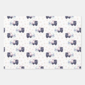 Blauwe, Paarse en witte konijnenpaas Inpakpapier Vel (Voorkant 2)