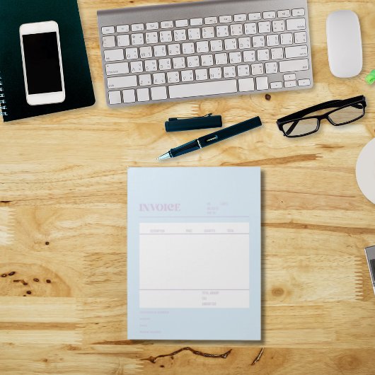 Blauwe Paarse factuur voor kleine bedrijven Notitieblok