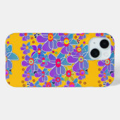 Blauwe Paarse Flower Burst Yellow Case-Mate iPhone Case (Achterkant (horizontaal))