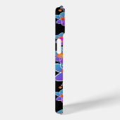 Blauwe Paarse Flower Burst Zwart Case-Mate iPhone Case (Achterkant / Rechts)