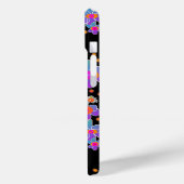 Blauwe Paarse Flower Burst Zwart Case-Mate iPhone Case (Achterkant / Links)