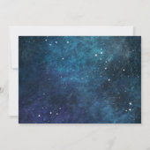 Blauwe Paarse Galaxy Bruiloft Save The Date Kaarte Kaart (Achterkant)