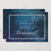 Blauwe Paarse Galaxy, je wordt mijn bruidsmeisje Kaart (Voorkant / Achterkant)