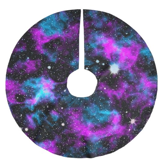 Blauwe Paarse galaxy Space Stars Novelty Kerstmis Kerstboom Rok (Voorkant)