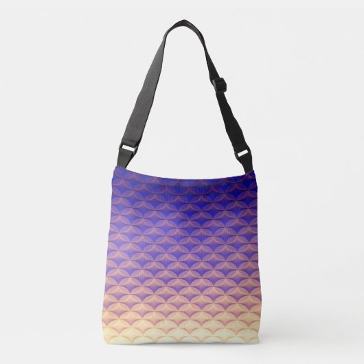 Blauwe, Paarse, gele Patroon Trendy Mermaid Tail Crossbody Tas (Voorkant)