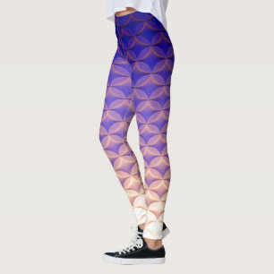Blauwe, Paarse, gele Patroon Trendy Mermaid Tail Leggings