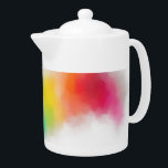 Blauwe Paarse gele roze rode regenboogkleuren Theepot<br><div class="desc">Blauwe Paarse gele groene roze rode regenboogkleuren moderne kleurrijke Abstracte theepot.</div>