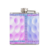 Blauwe/Paarse getextureerde erlenmeyer met hart en Heupfles (Achterkant)