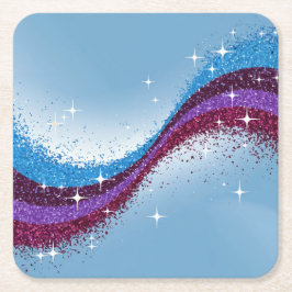 Blauwe, Paarse Glitter Sparkly Onderzetter Set