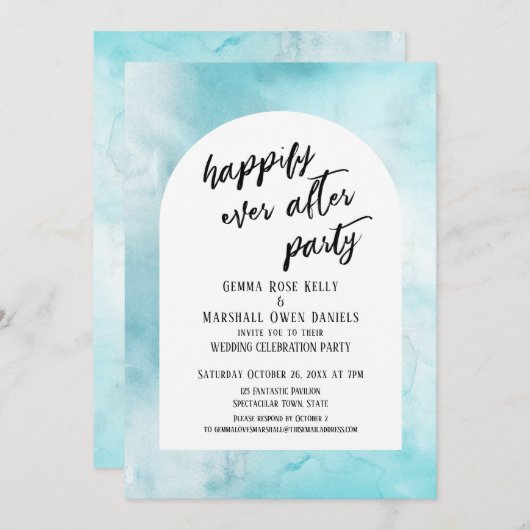 Blauwe Paarse goudinkt, gelukkig altijd na partijp Kaart (Voorkant / Achterkant)