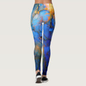 blauwe paarse goudmarmer abstracte scifi legg leggings (Achterkant)