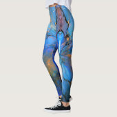 blauwe paarse goudmarmer abstracte scifi legg leggings (Links)