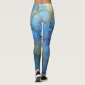 blauwe paarse goudmarmer abstracte scifi leggings (Achterkant)