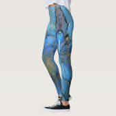 blauwe paarse goudmarmer abstracte scifi leggings (Links)