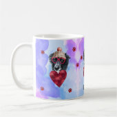 Blauwe Paarse grens Collie Valentijnsdag Gift Dog Koffiemok (Links)