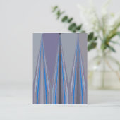 Blauwe, Paarse, grijze Chevron Art Print Briefkaart (Staand voorkant)