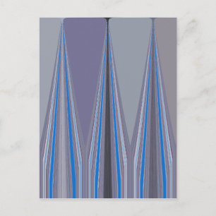 Blauwe, Paarse, grijze Chevron Art Print Briefkaart