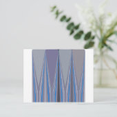 Blauwe, Paarse, grijze Chevron Art Print Briefkaart (Staand voorkant)