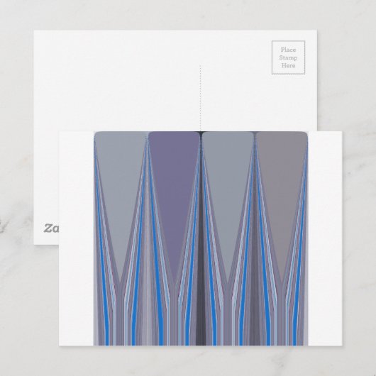 Blauwe, Paarse, grijze Chevron Art Print Briefkaart (Voorkant / Achterkant)