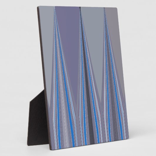 Blauwe, Paarse, grijze Chevron Art Print Fotoplaat (Zijkant)